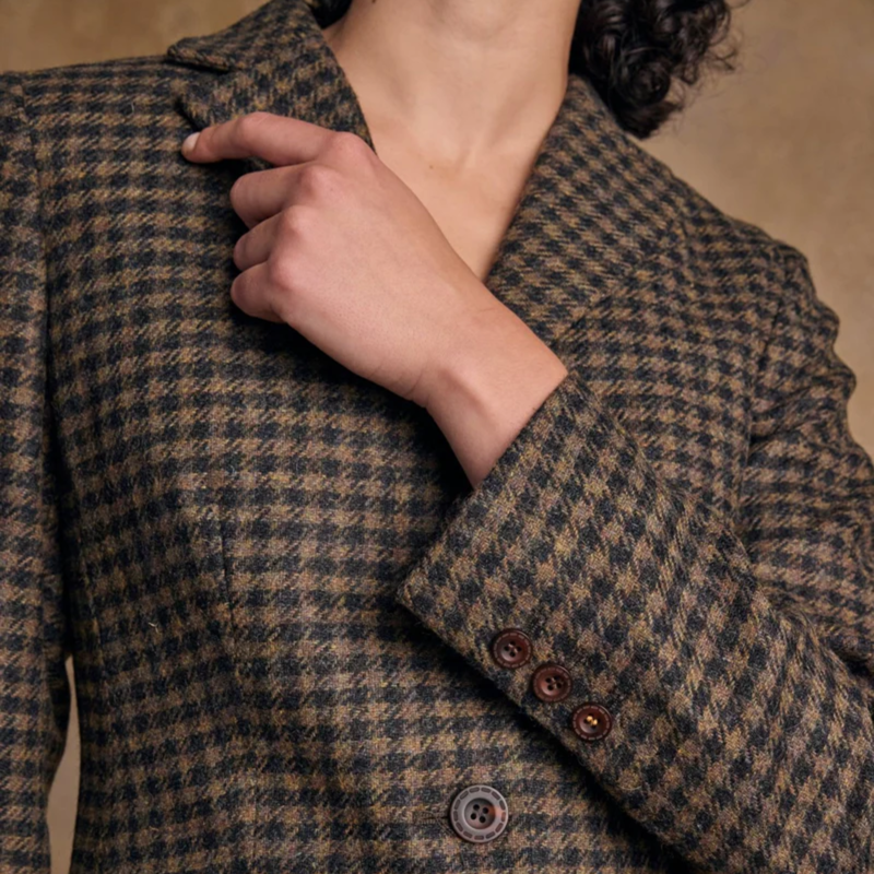 Jack Murphy Ladies Tara Tweed Hacking Jacket - Earth Check-2