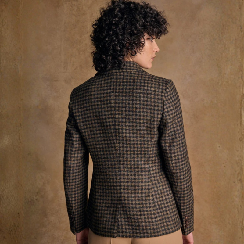 Jack Murphy Ladies Tara Tweed Hacking Jacket - Earth Check-4