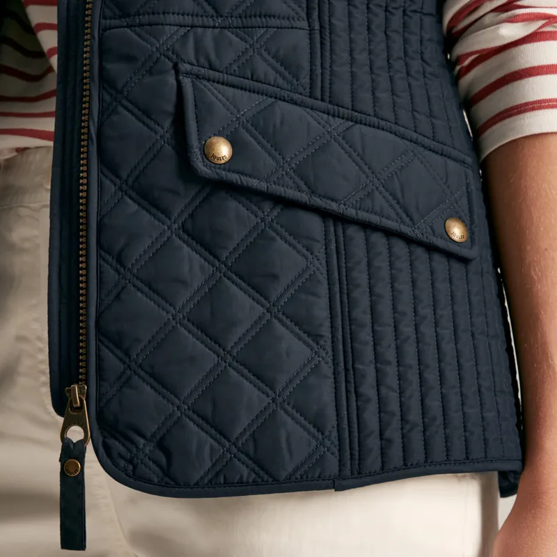 Joules Ladies Minx Showerproof Quilted Gilet - Navy-3