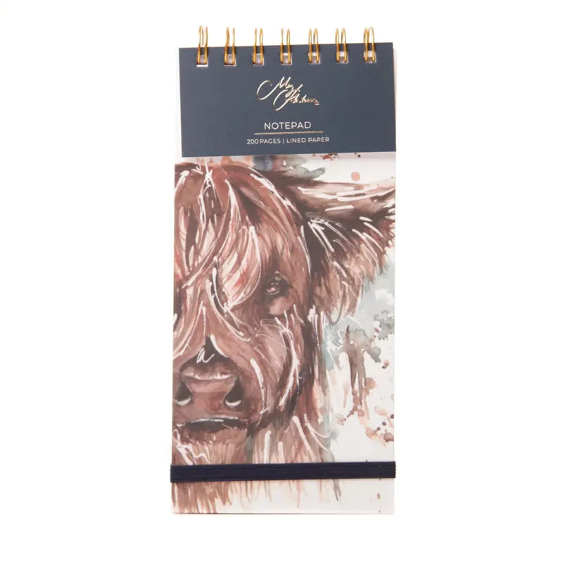 Meg Hawkins 'The Hebrides' Highland Cow Watercolour Design Notepad