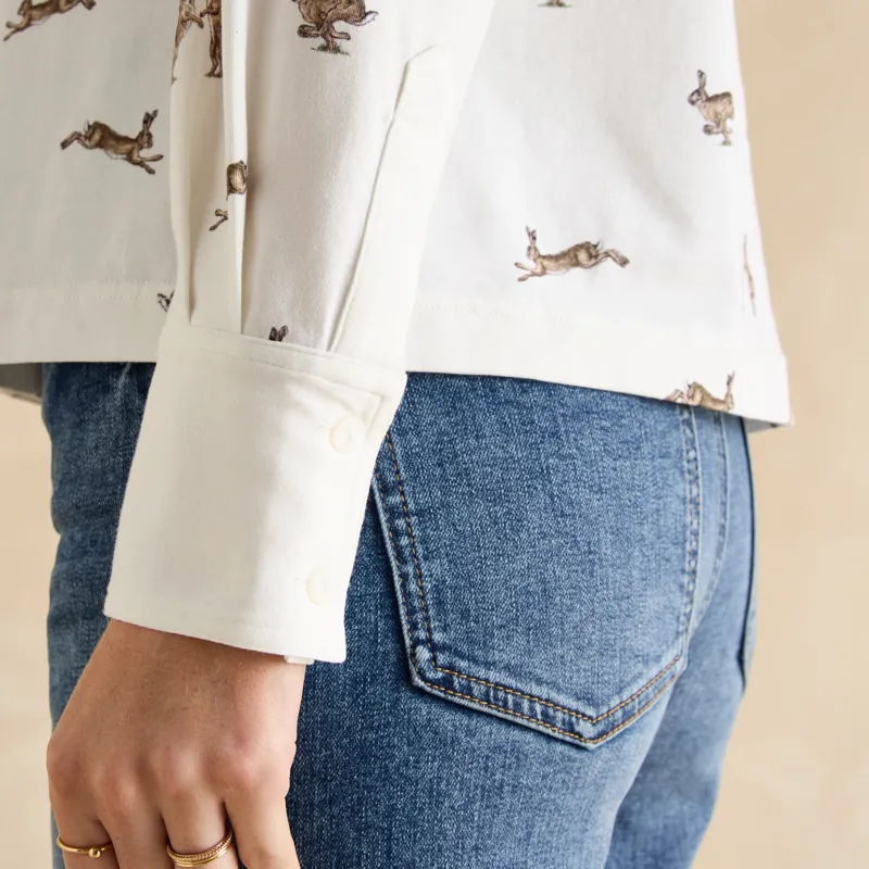 Joules Ladies Burlington Shirt - Hare Print-4