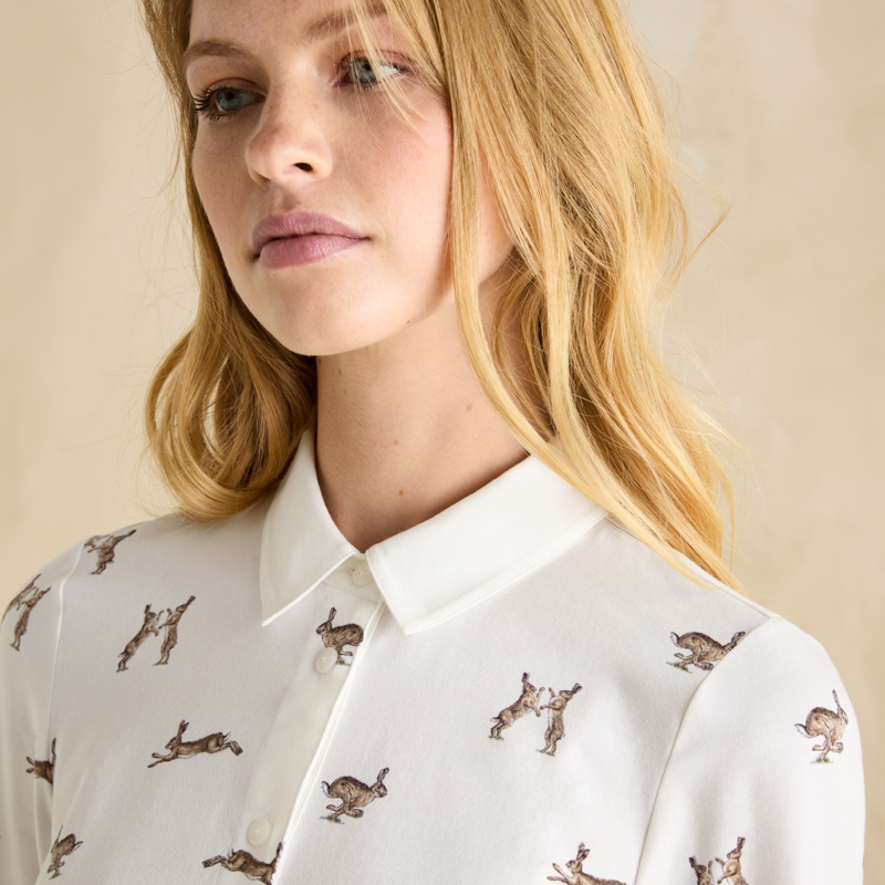 Joules Ladies Burlington Shirt - Hare Print-3