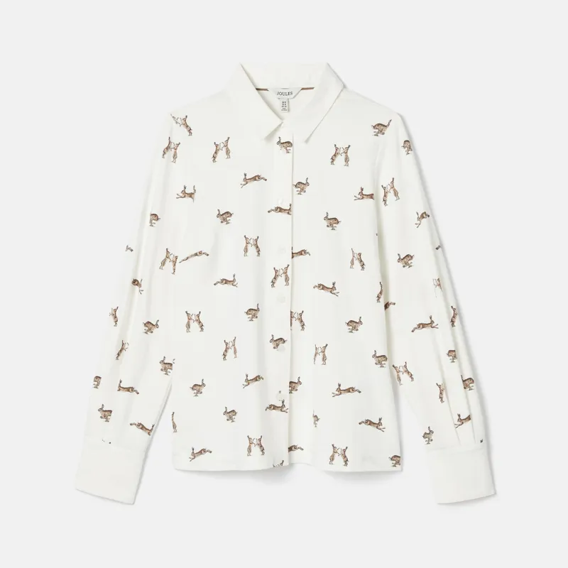Joules Ladies Burlington Shirt - Hare Print
