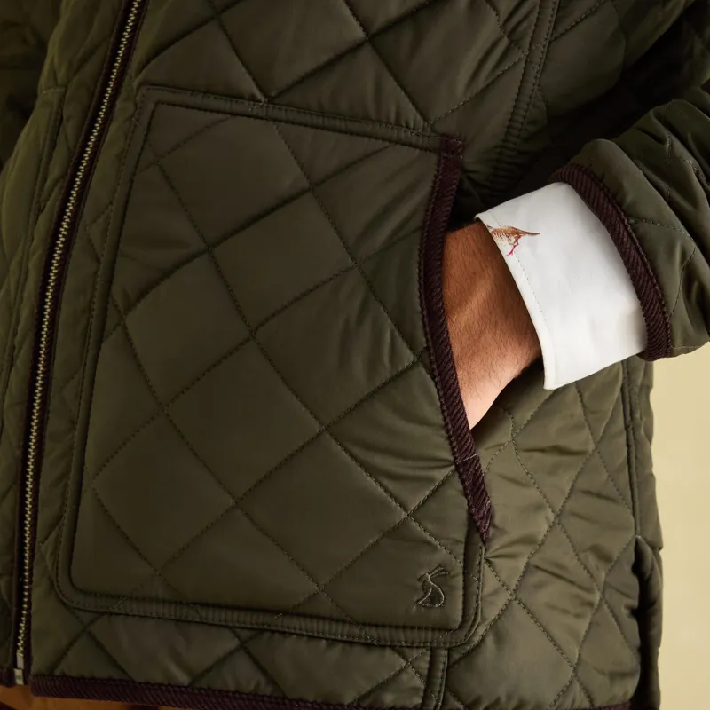 Joules Mens Maynard Diamond Quilted Jacket - Green-4