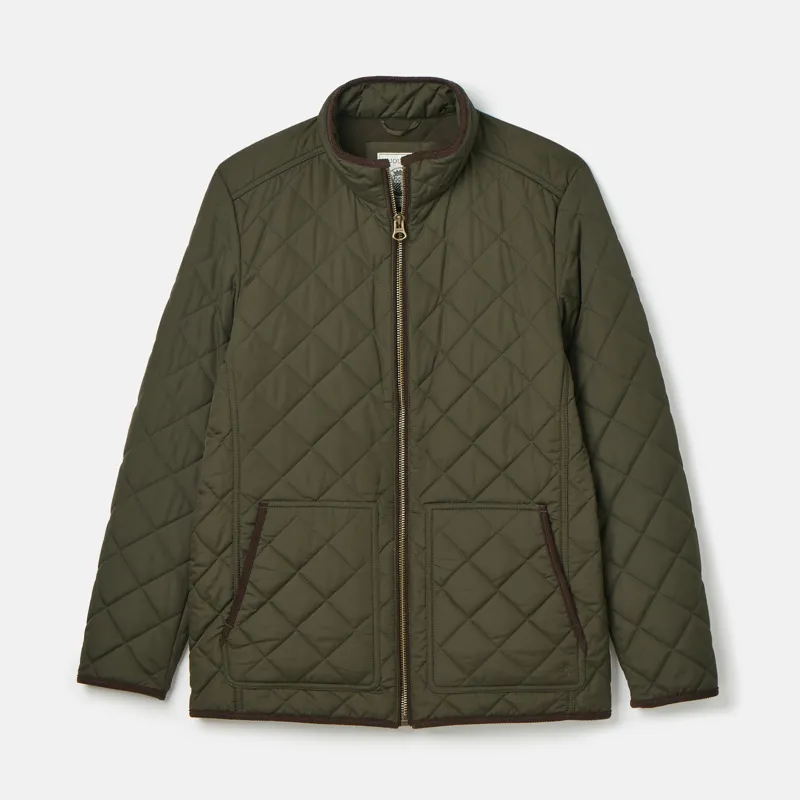 Joules Mens Maynard Diamond Quilted Jacket - Green