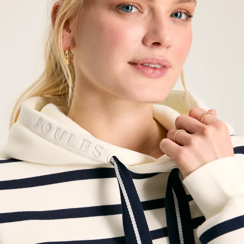 Joules Ladies Milbourne Hoodie - Navy Stripe-2