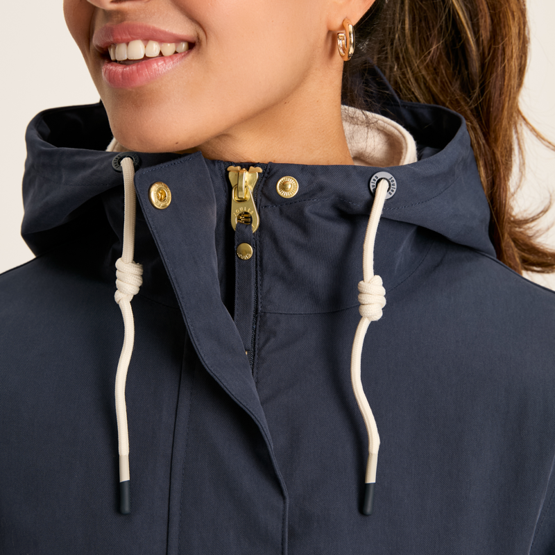 Joules Ladies Portwell Waterproof Raincoat - Navy-3