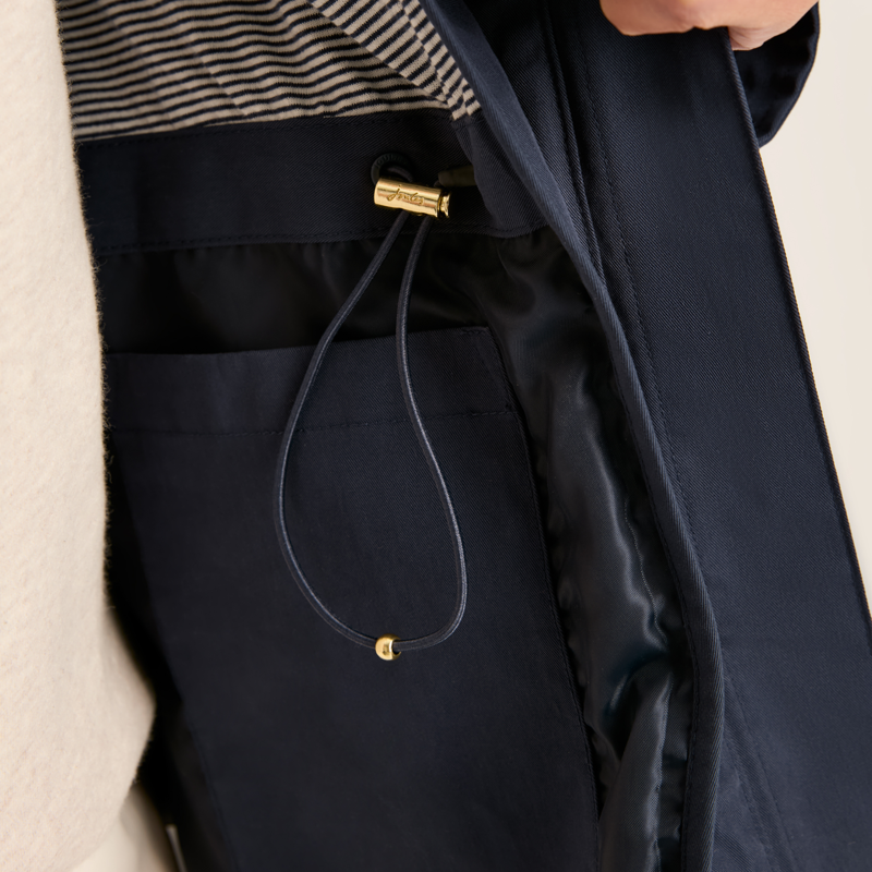 Joules Ladies Portwell Waterproof Raincoat - Navy-4
