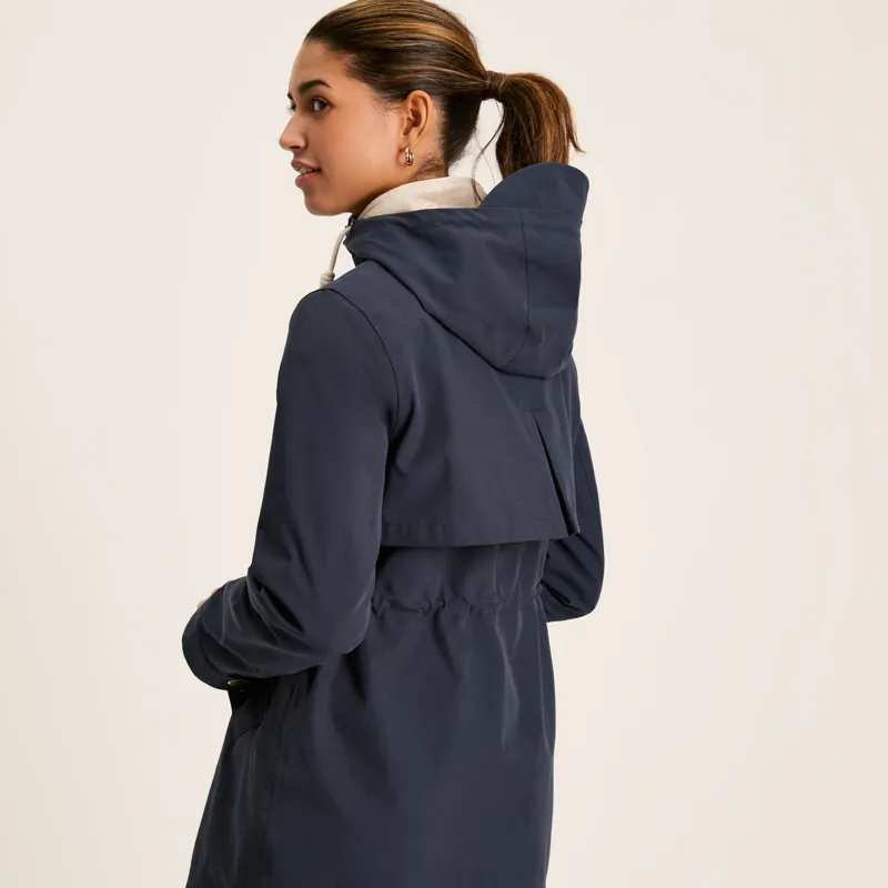 Joules Ladies Portwell Waterproof Raincoat - Navy-2