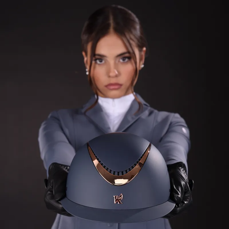 Karben Elisa Ellipse Riding Hat - Navy/Rose Gold-5