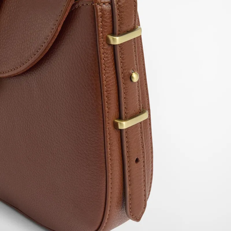 Barbour Ladies Alder Leather Sling Bag - Brown-2