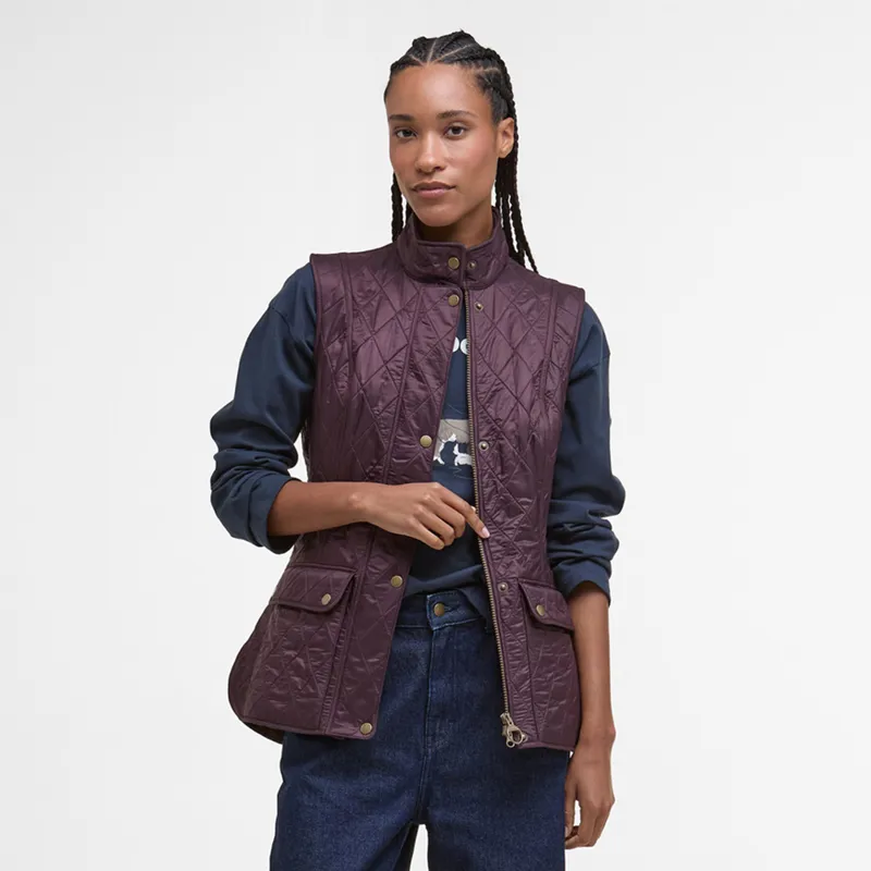 Barbour Ladies Wray Quilted Gilet - Cherry-3