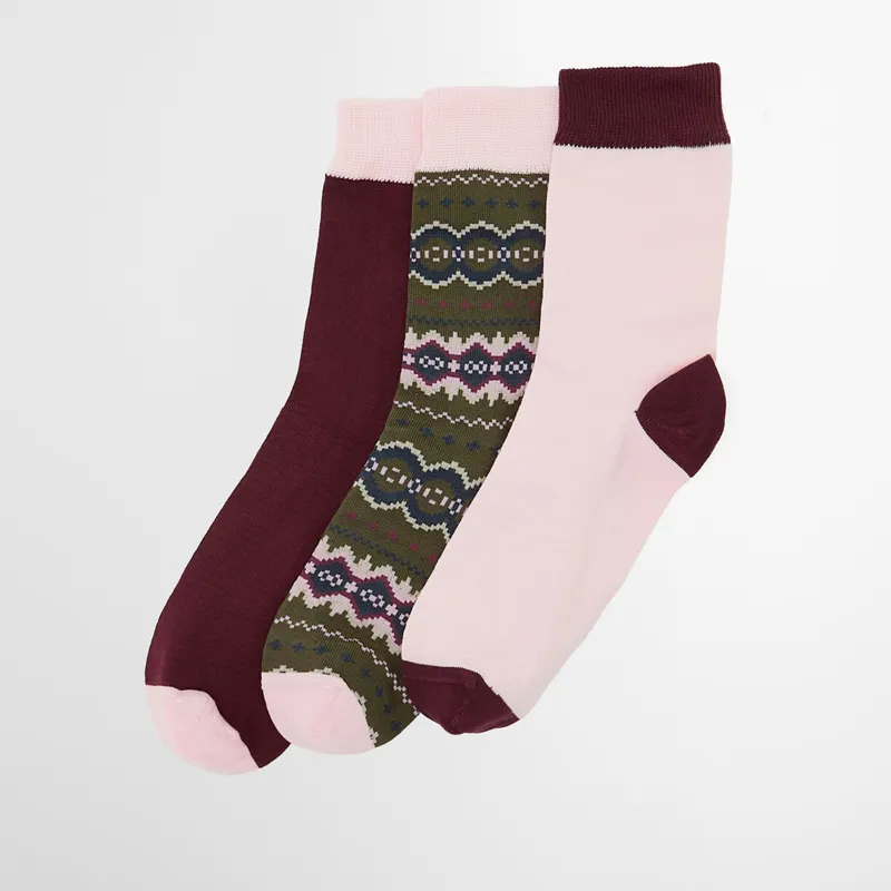 Barbour Helen Fair Isle Sock Gift Set - Olive