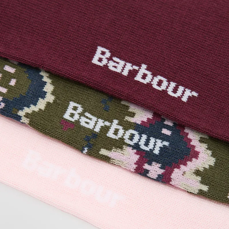 Barbour Helen Fair Isle Sock Gift Set - Olive-3