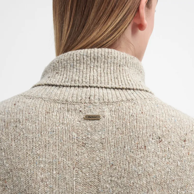 Barbour Ladies Lavensdale Half Zip Knitted Jumper - Oatmeal-6