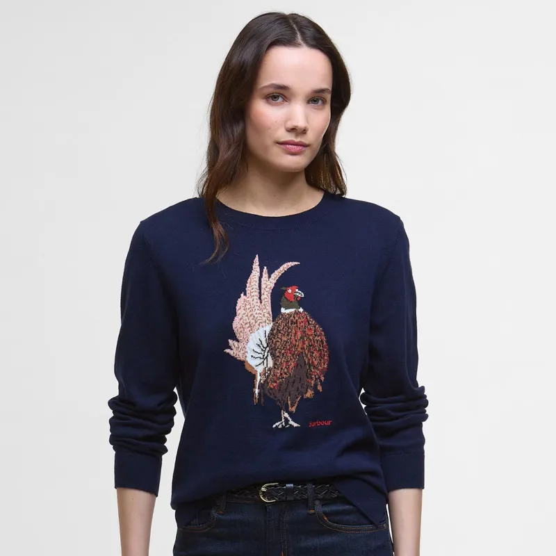 Barbour Ladies Homeswood Knitted Jumper - Navy-1