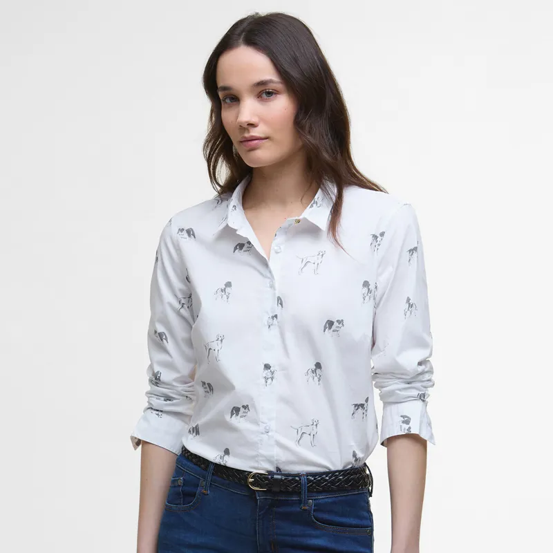 Barbour Ladies Brambles Shirt  - Dog Print-1