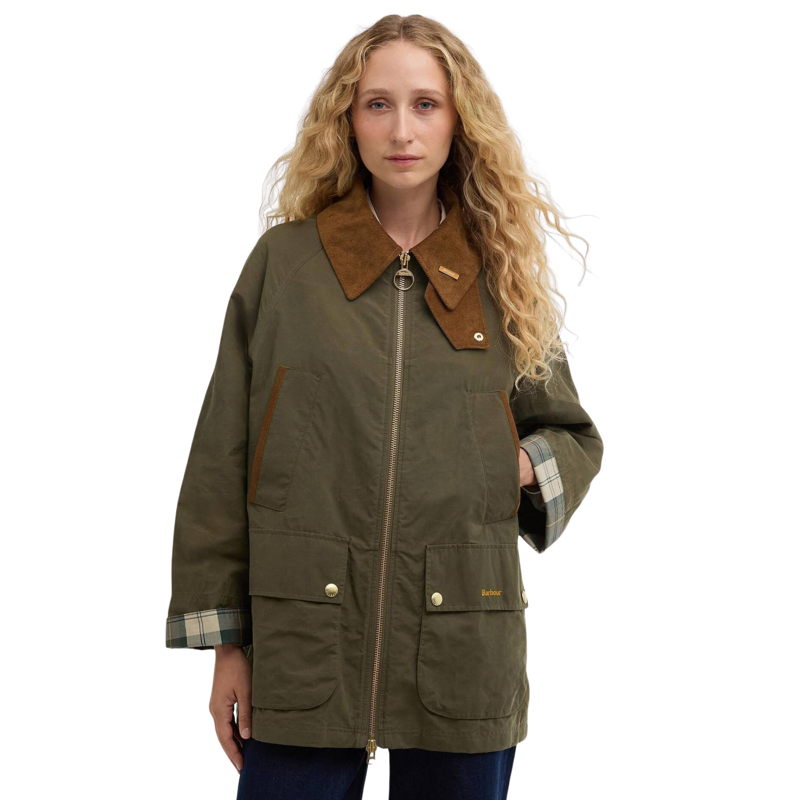 Barbour Ladies Icons Bedale Showerproof Jacket - Ivy Green/Ancient-2