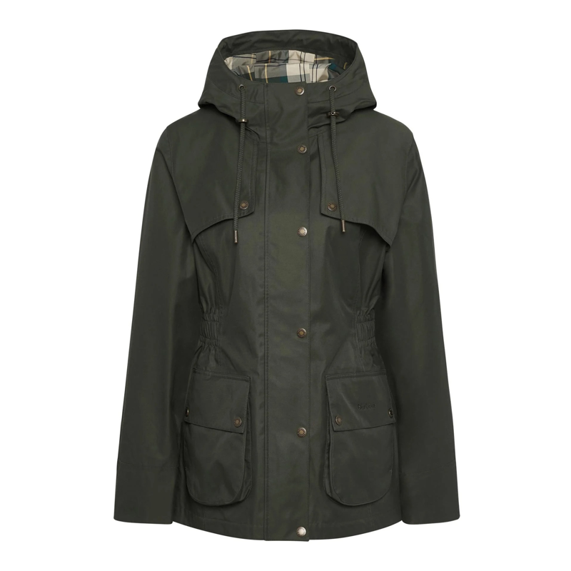 Barbour Ladies Maple Waterproof Jacket - Olive/Ancient Tartan