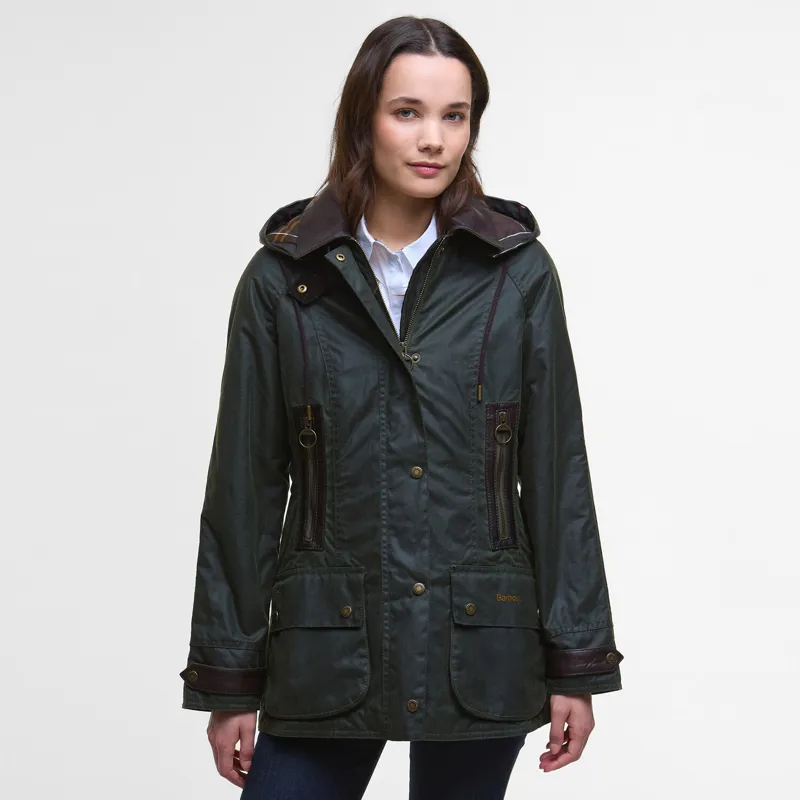 Barbour Ladies Ivy Wax Jacket - Fern-1