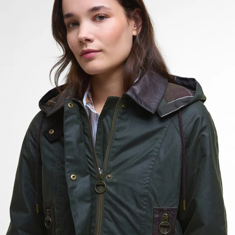 Barbour Ladies Ivy Wax Jacket - Fern-2