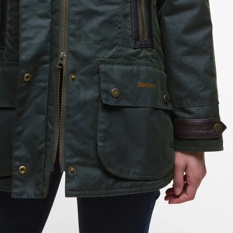 Barbour Ladies Ivy Wax Jacket - Fern-6
