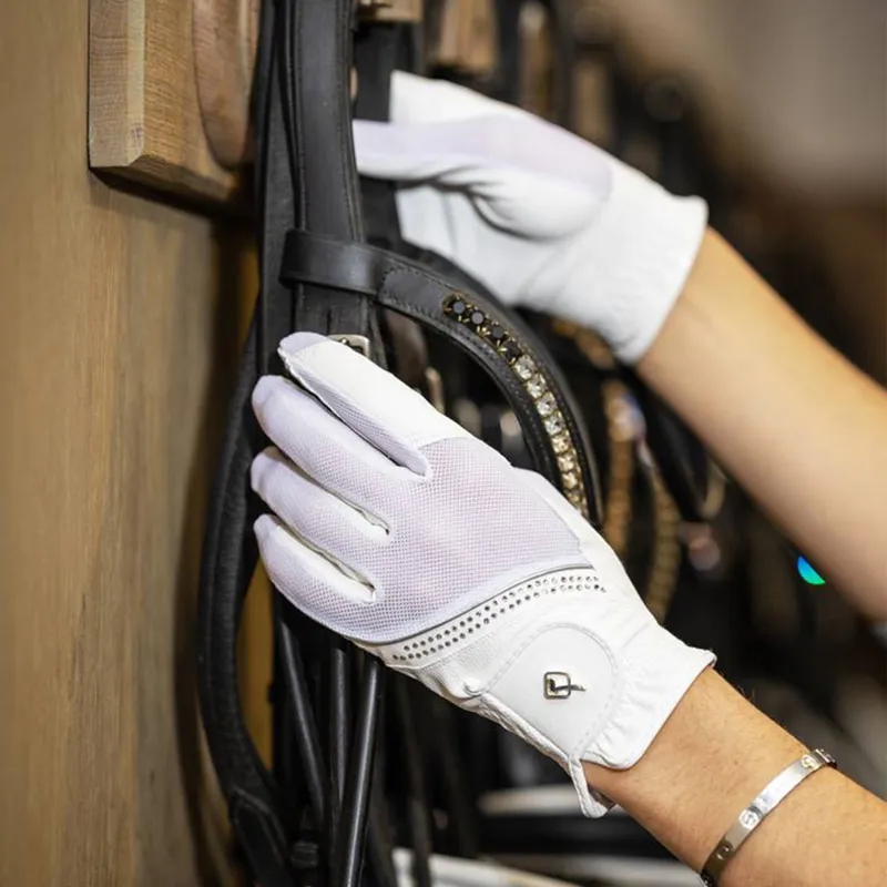 LeMieux Crystal Gloves - White-1