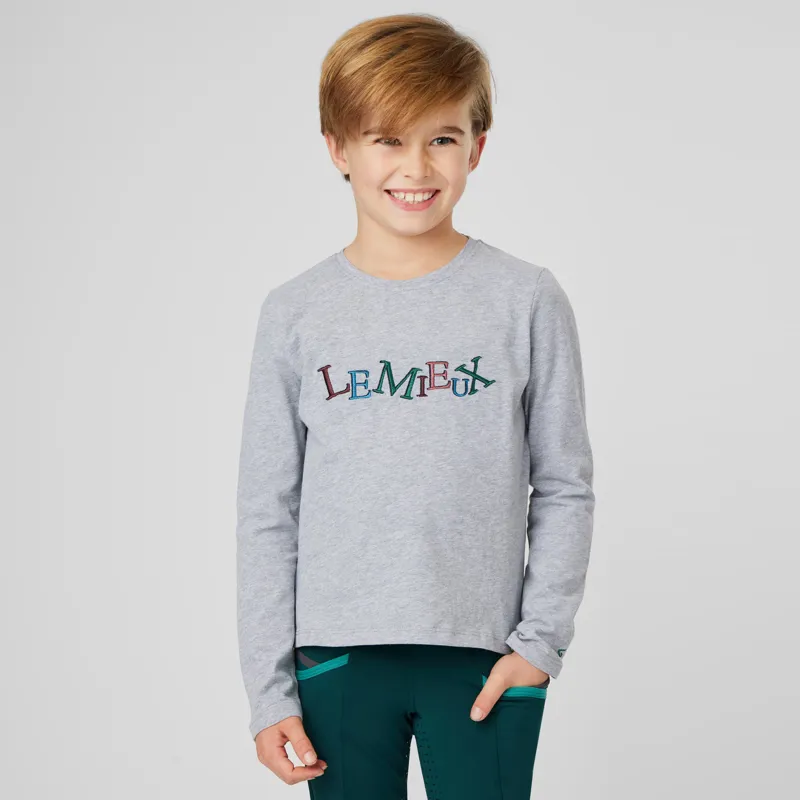 LeMieux Mini Jamie Long Sleeve Top - Grey-3