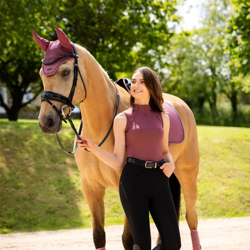 LeMieux Maria Mesh Sleeveless Baselayer - Rosewood-4