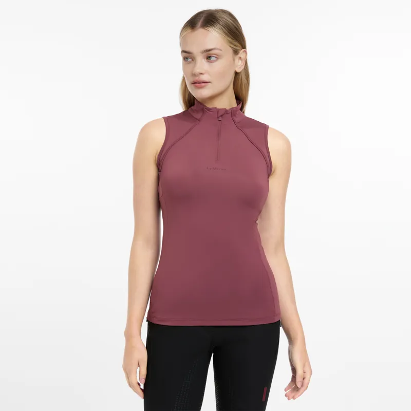 LeMieux Maria Mesh Sleeveless Baselayer - Rosewood-1