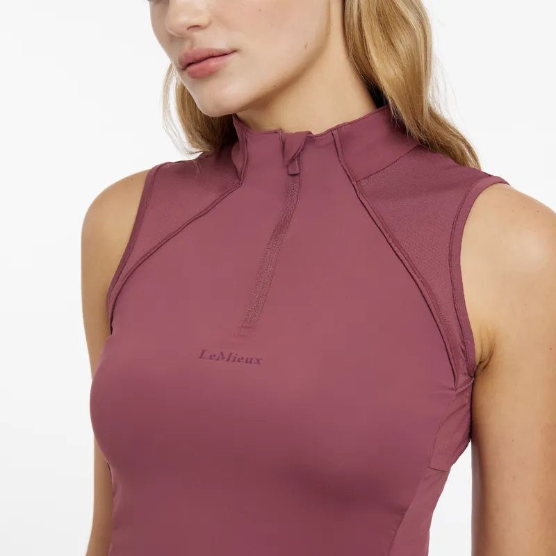 LeMieux Maria Mesh Sleeveless Baselayer - Rosewood-3