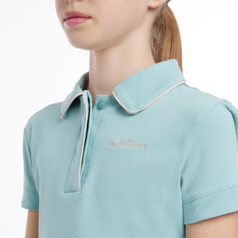LeMieux Young Rider Polo Shirt - Aqua-3