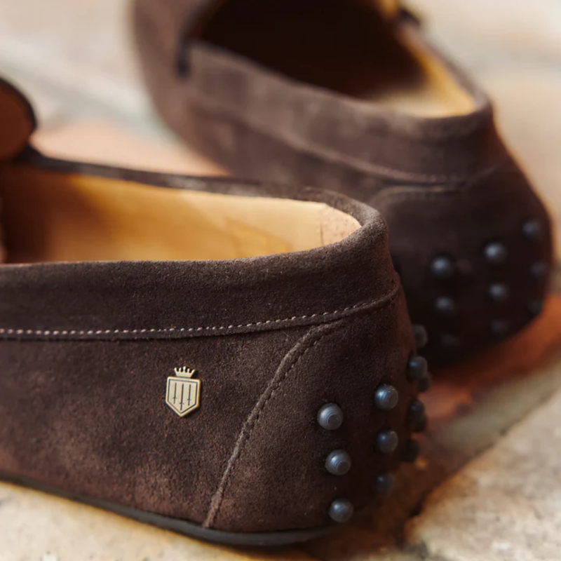 Fairfax and Favor Mens Monte Carlo Driver - Chocolate Suede-5