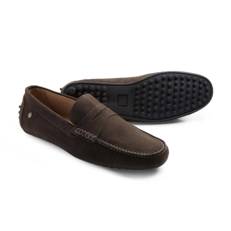 Fairfax and Favor Mens Monte Carlo Driver - Chocolate Suede-1