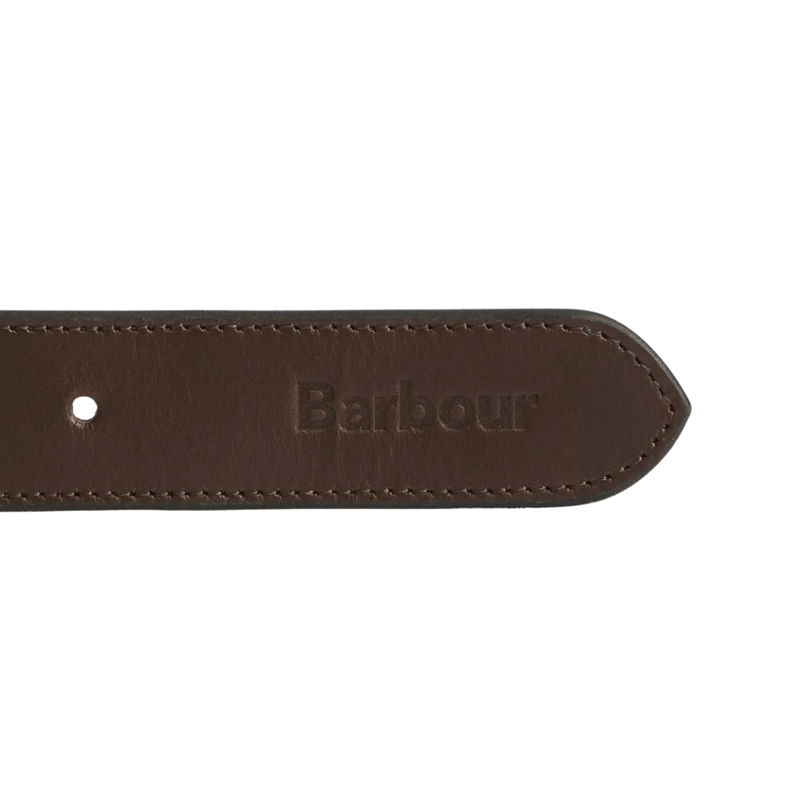 Barbour Reversible Transport Leather Belt - Dusty Green/Dark Brown-1