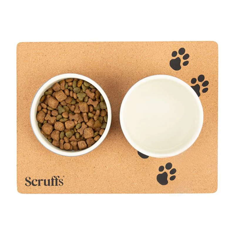 Scruffs Cork Pet Placemat - Paw Print-1