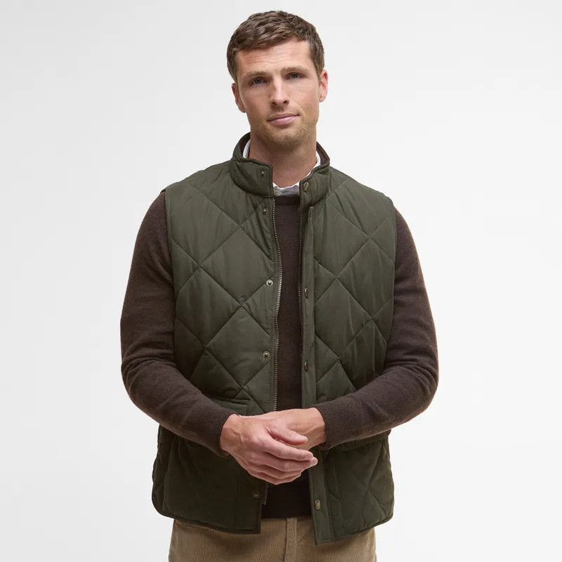 Barbour Mens Winter Lowerdale Quilted Gilet - Dark Olive-1
