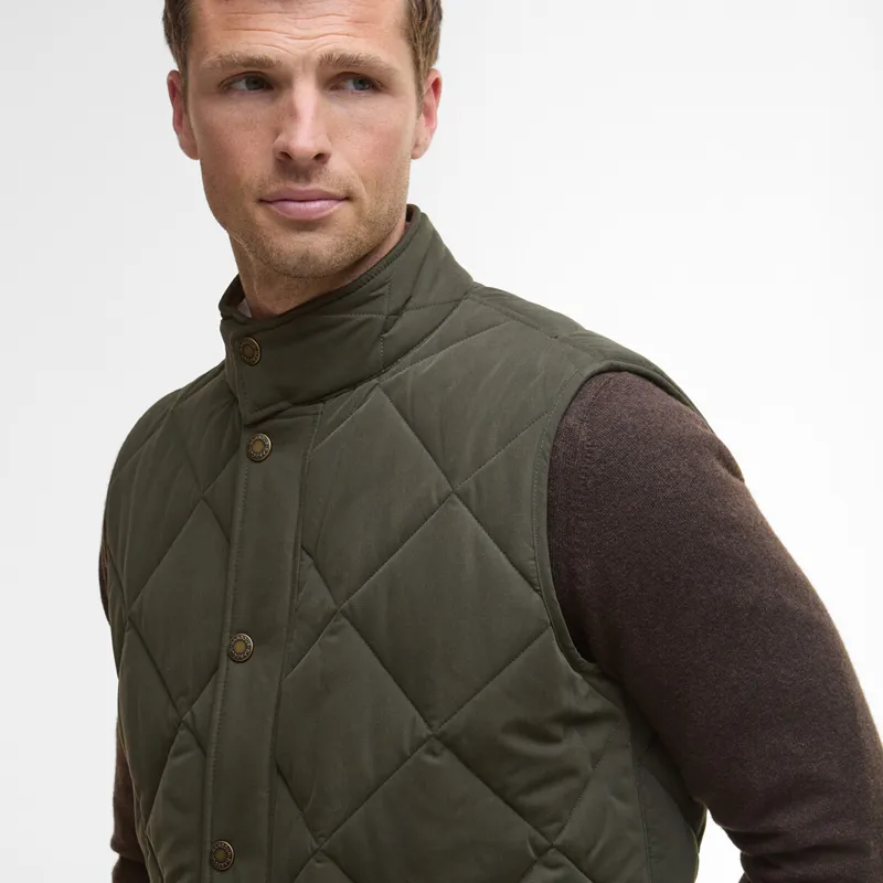 Barbour Mens Winter Lowerdale Quilted Gilet - Dark Olive-3