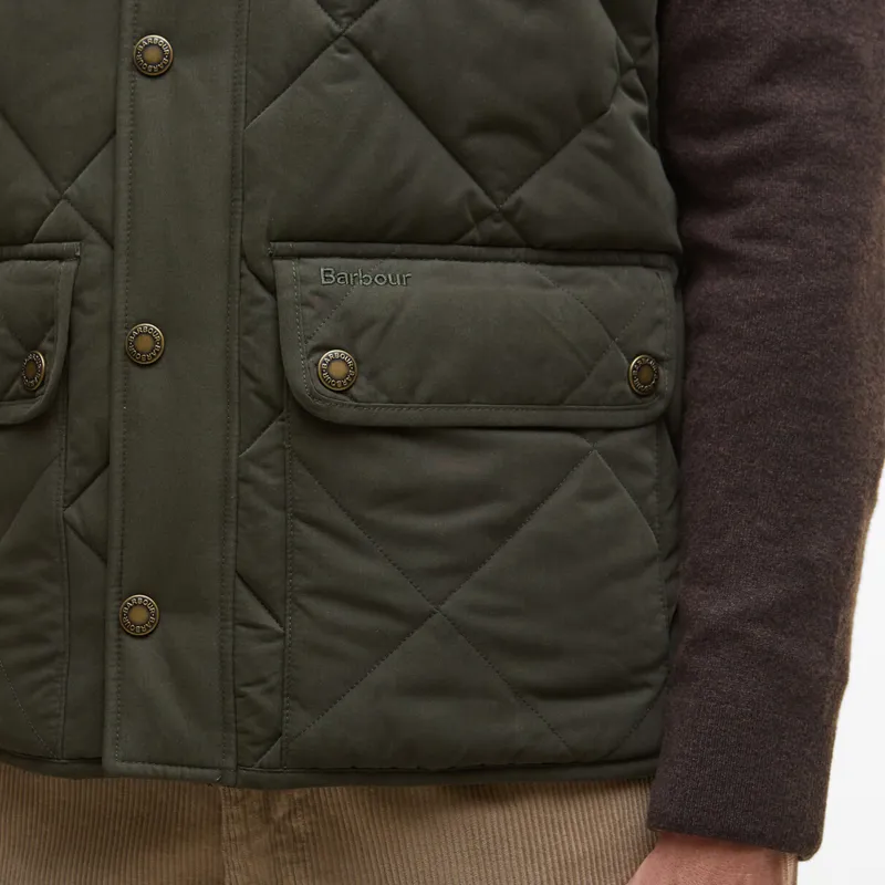 Barbour Mens Winter Lowerdale Quilted Gilet - Dark Olive-5