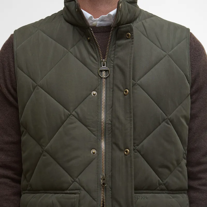 Barbour Mens Winter Lowerdale Quilted Gilet - Dark Olive-6