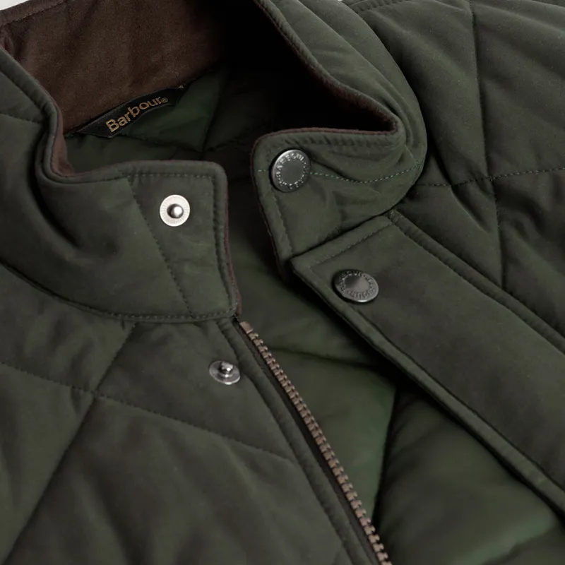 Barbour Mens Winter Lowerdale Quilted Gilet - Dark Olive-7