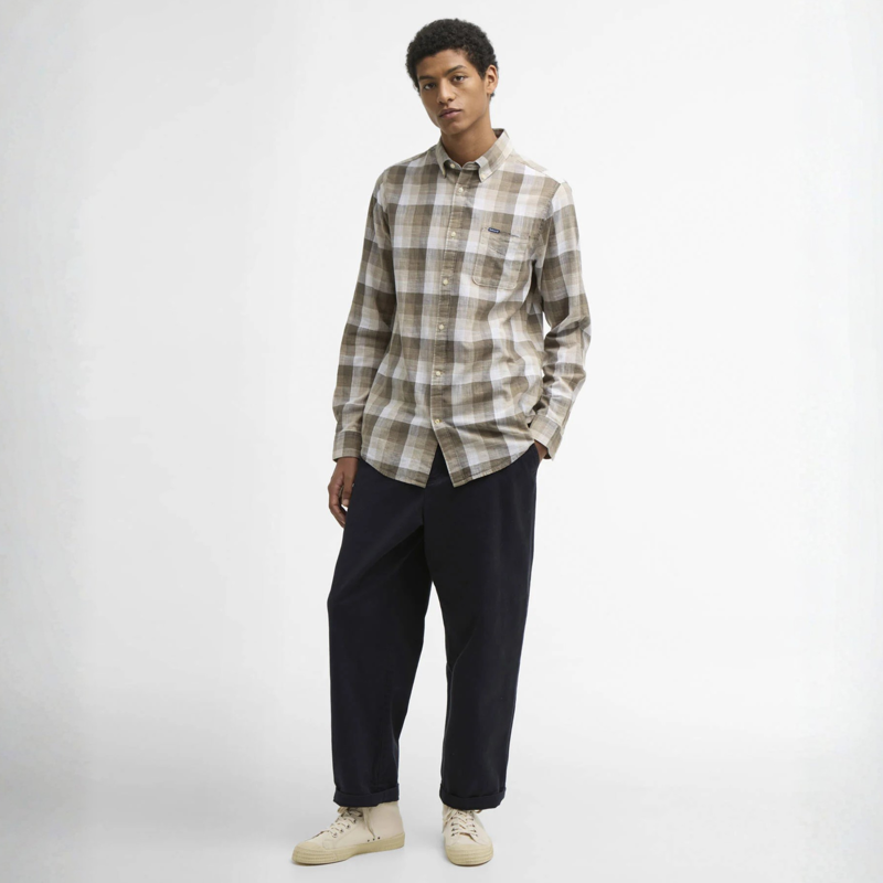 Barbour Hillroad Tailored Shirt - Stone-4