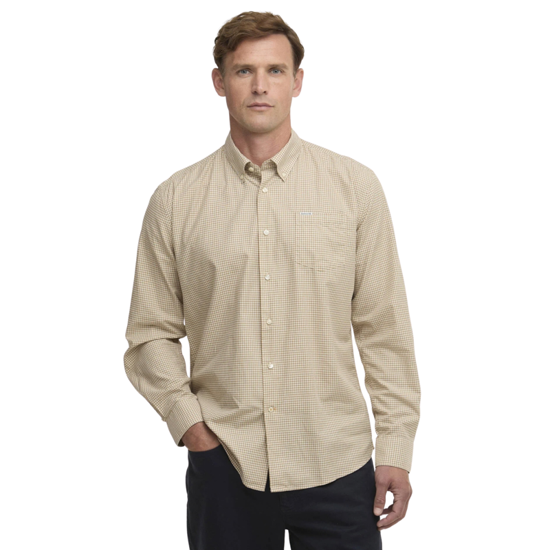 Barbour Finwell Gingham Tailored Shirt - Stone-1