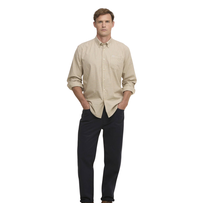 Barbour Finwell Gingham Tailored Shirt - Stone-3