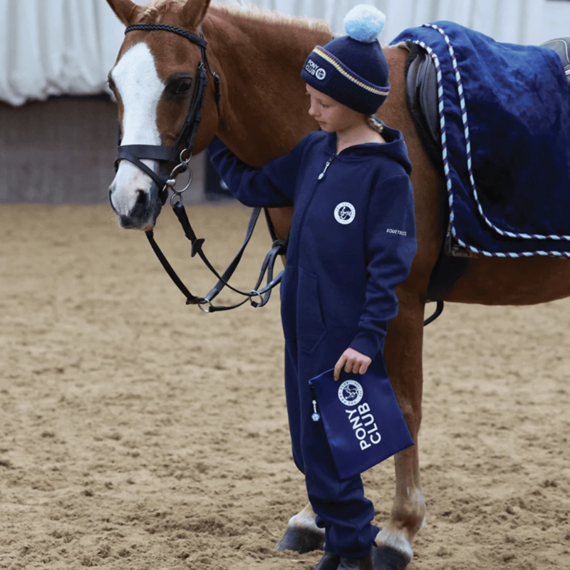 Official Pony Club 2-In-1 Blanket and Travel Pillow - Navy-1
