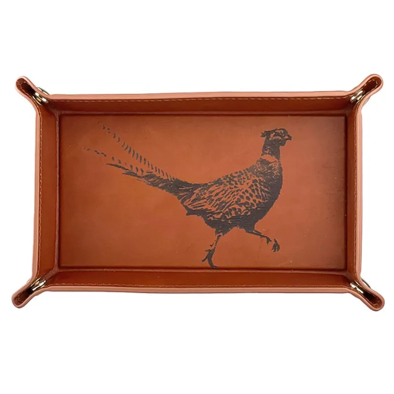 Selbrae House Leather Trinket Tray - Pheasant
