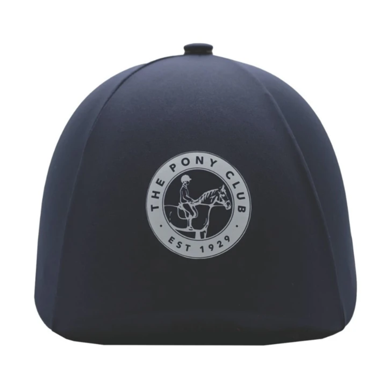 Official Junior Pony Club 2-In-1 Lycra Hat Silk - Navy-2
