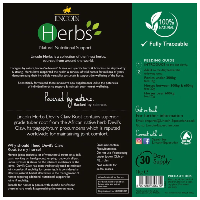 Lincoln Herbs Devils Claw Root - 1.5kg-1