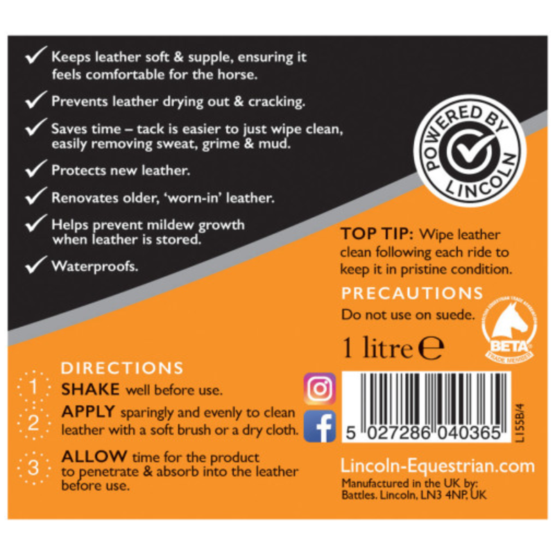 Lincoln Classic Leather Dressing - 1 Litre-1