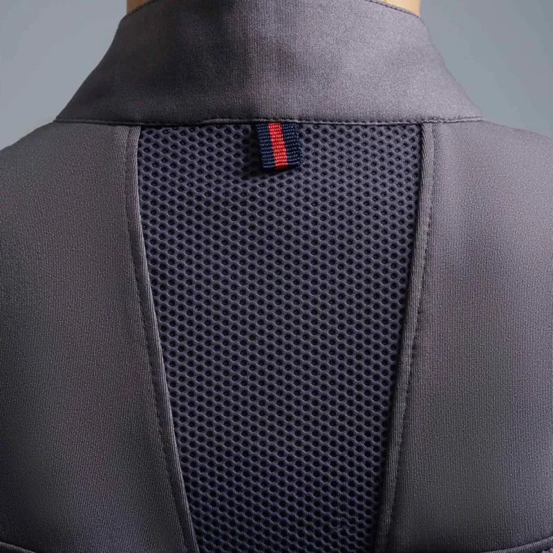 Premier Equine Remisa Ladies Technical Short Sleeve Riding Top - Anthracite Grey-2